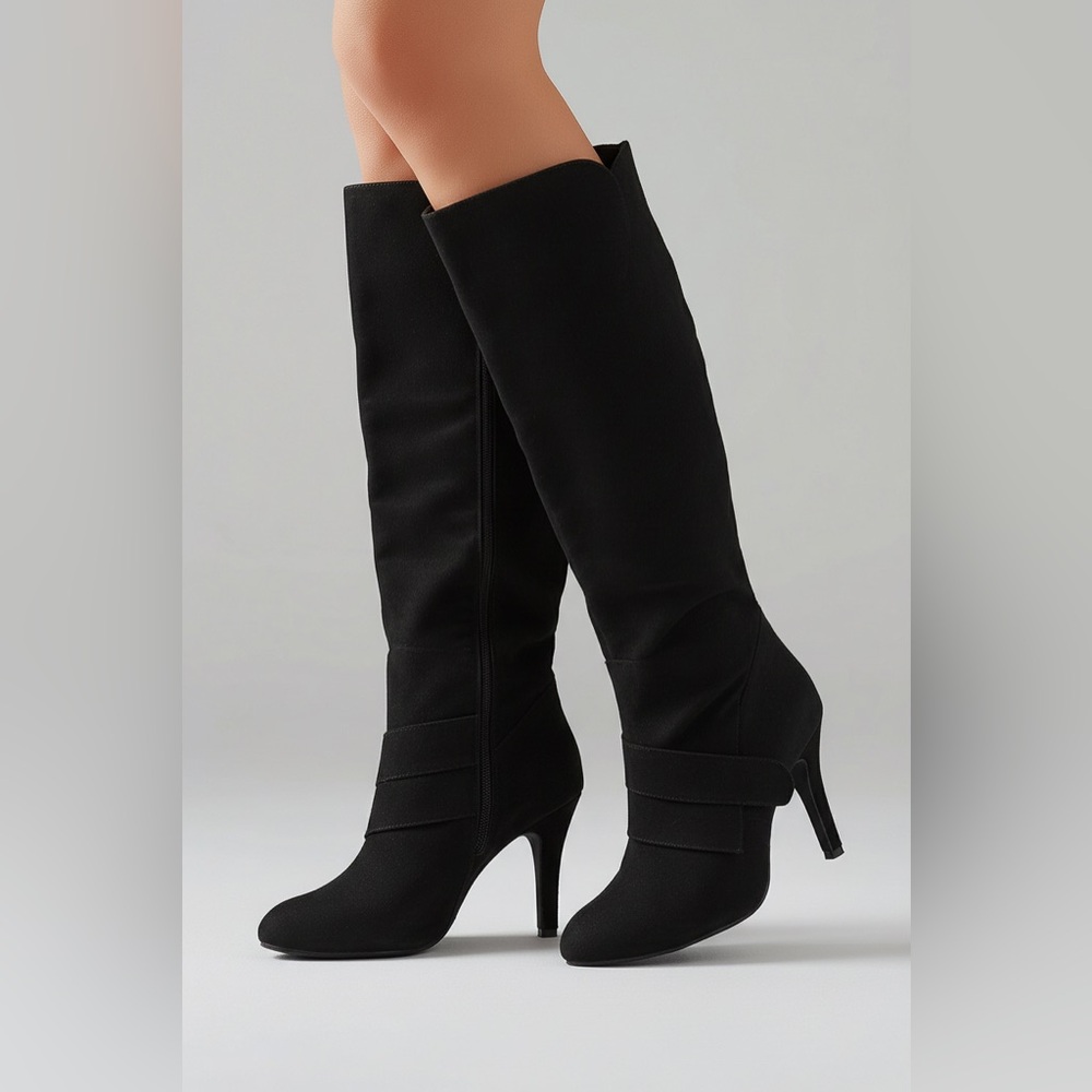Chic Black Heeled Women's Boots size 8 1/2